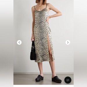 Reformation Silk Cheetah Dress